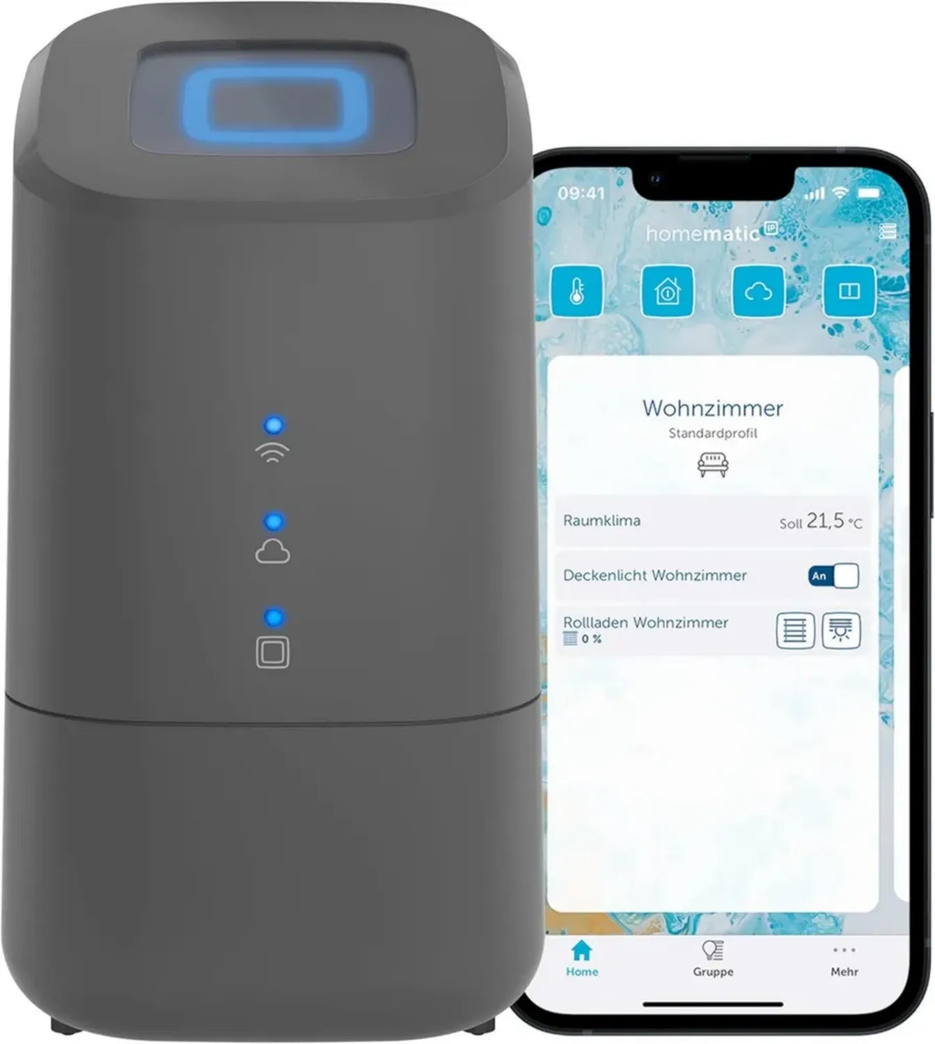 Homematic IP Smart Home Zentrale, anthrazit, App- und Sprachsteuerung, hohe Sicherheit, 160692A0